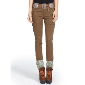 Brown Cargo Skinny Pants